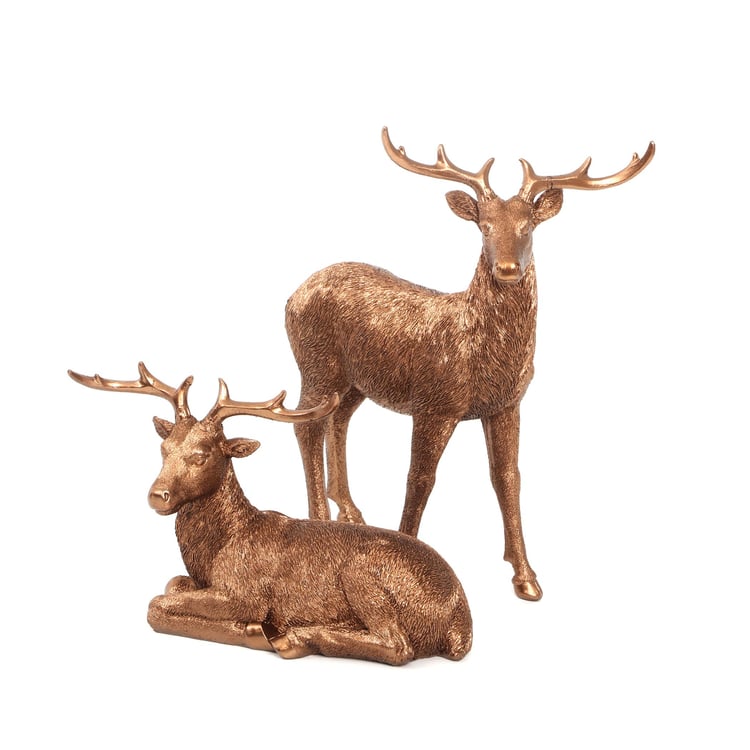 Magnus Set of 2 Polyresin Reindeer Figurines