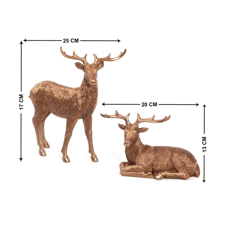 Magnus Set of 2 Polyresin Reindeer Figurines