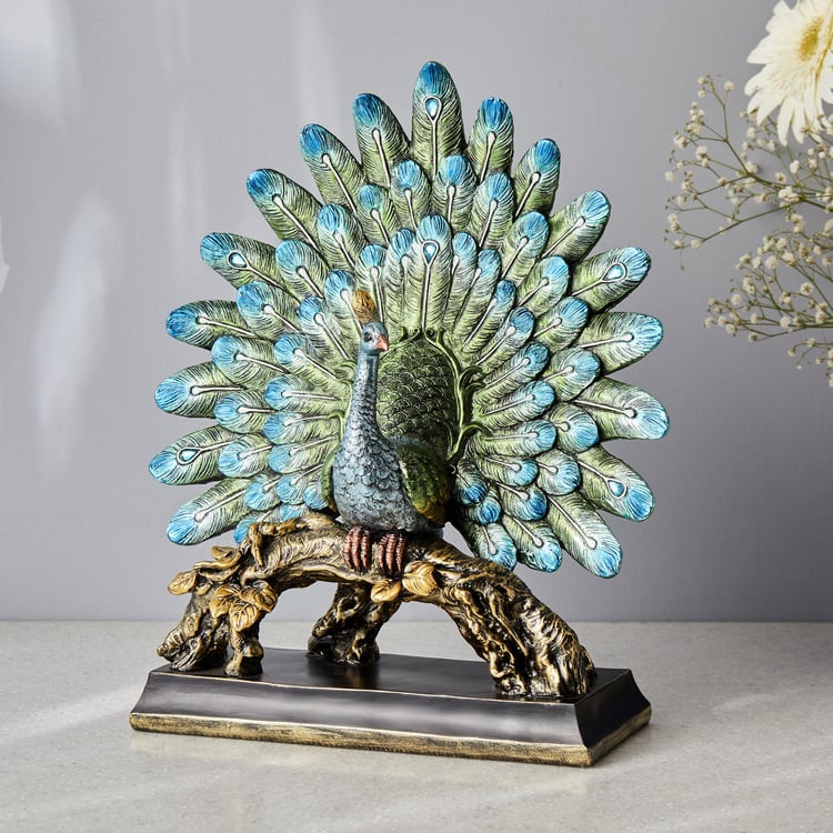 Mayur Polyresin Peacock Table Accent