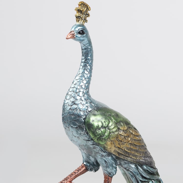 Mayur Polyresin Standing Peacock Figurine