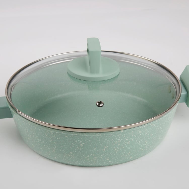 Colour Refresh Aluminum Non-Stick Kadhai with Lid - 24cm