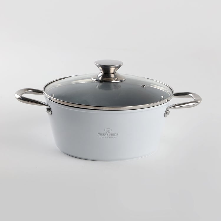 Chef's Pride Aluminium Non-Stick Casserole with Lid - 24 cm