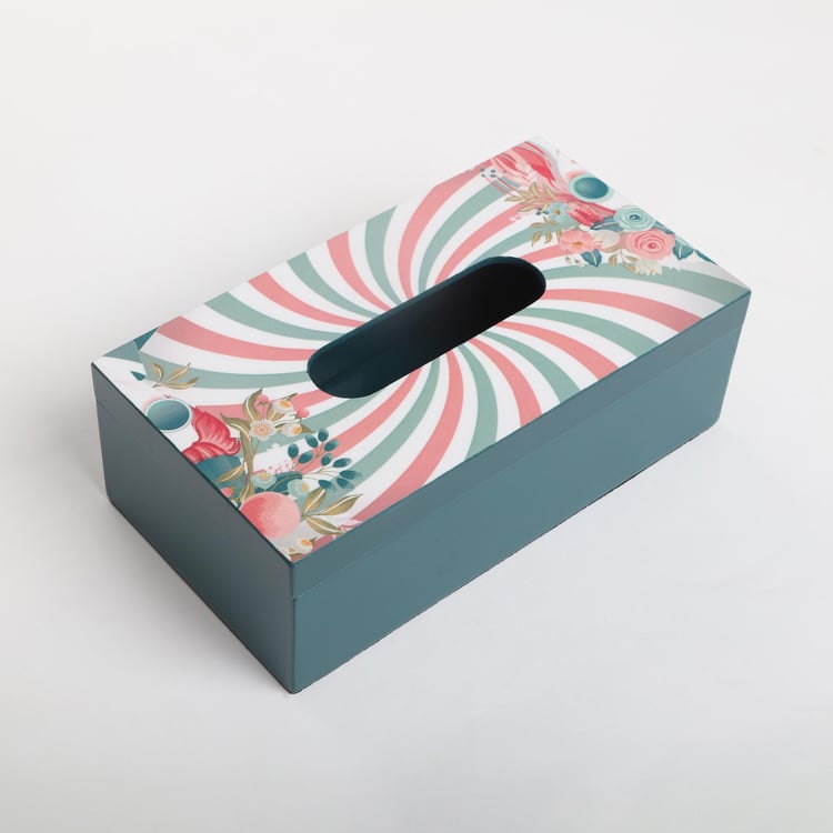 Raisa Retro Printed Tissue Holder - 24x13x8cm