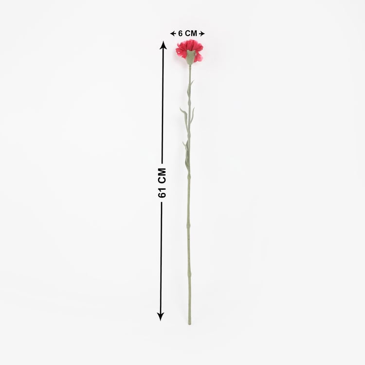 Botanical Artificial Single Carnation Flower Stick - 61cm