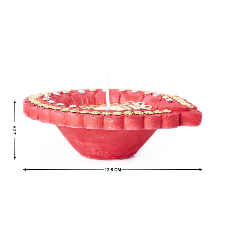 Utsav Earthen Clay Akhand Diya with Jaali