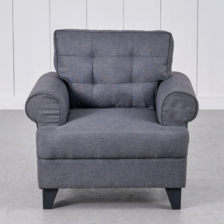 Helios California Fabric 1-Seater Sofa - Grey