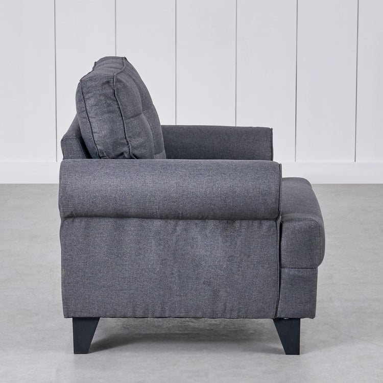 Helios California Fabric 1-Seater Sofa - Grey