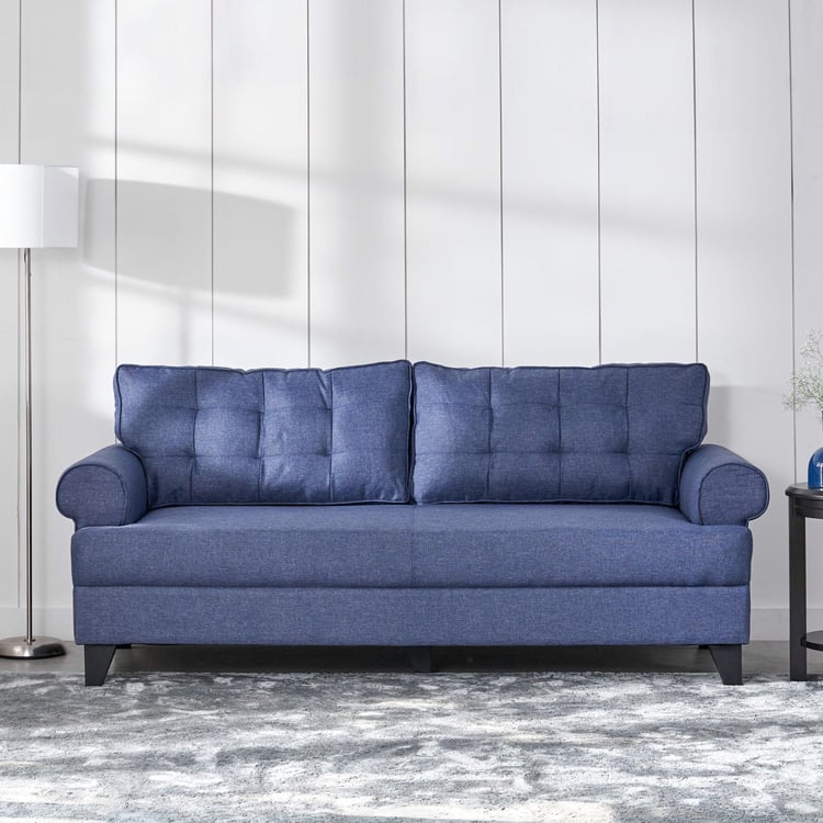 Helios California Fabric 3-Seater Sofa - Blue