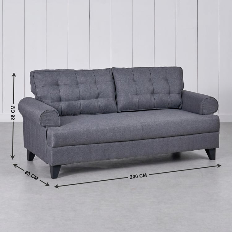 Helios California Fabric 3-Seater Sofa - Grey