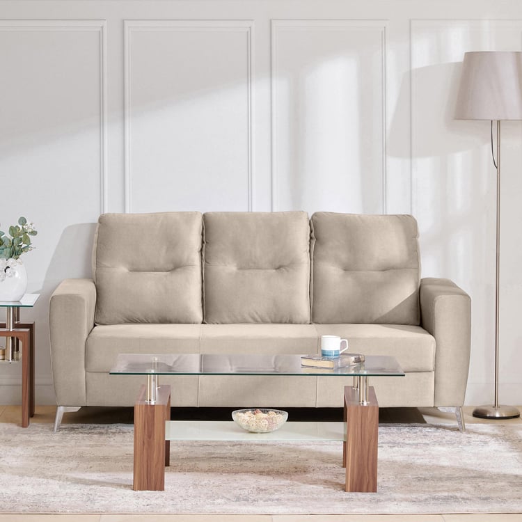 Helios Vive Fabric 3-Seater Sofa - Beige