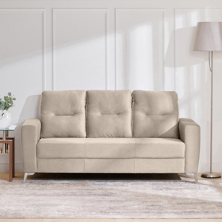 Helios Vive Fabric 3-Seater Sofa - Beige