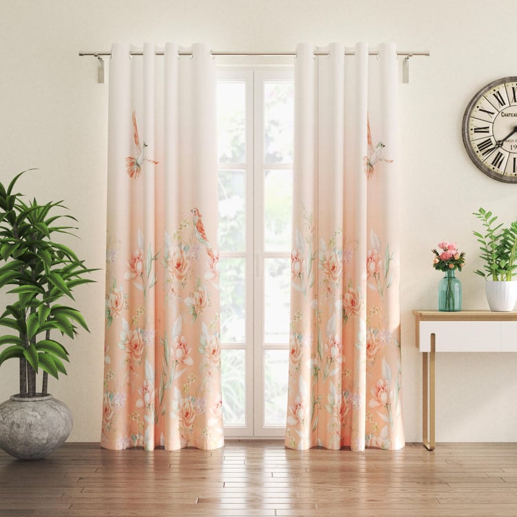 Moksha Cameo Set of 2 Printed Light Filtering Door Curtains