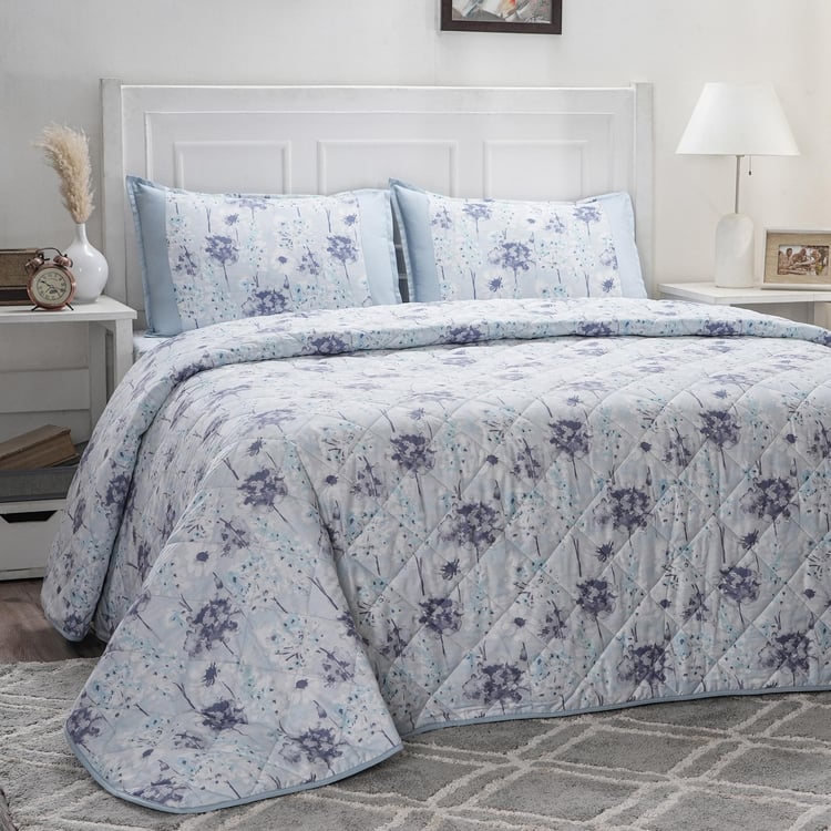 MASPAR Optimist Bloom Cotton 4Pcs Floral Print Double Bed-In-A-Bag Set