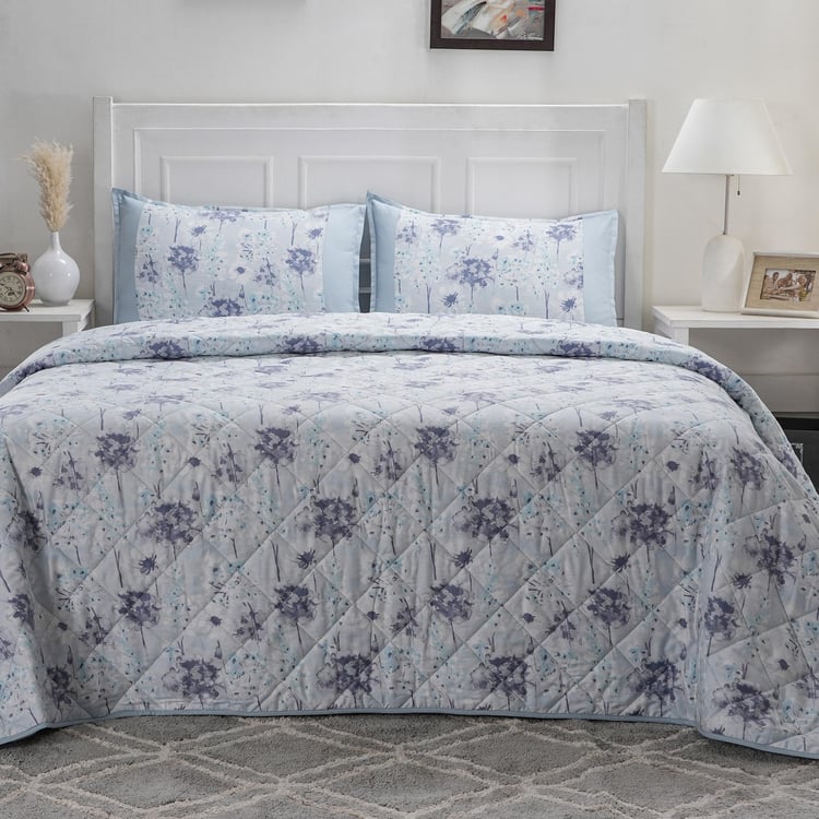 MASPAR Optimist Bloom Cotton 4Pcs Floral Print Double Bed-In-A-Bag Set