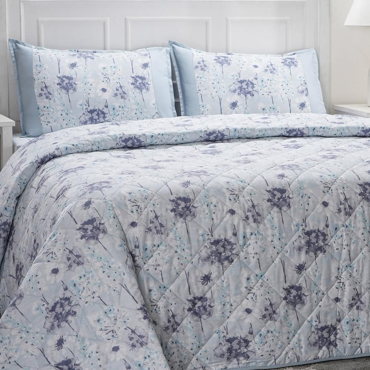 MASPAR Optimist Bloom Cotton 4Pcs Floral Print Double Bed-In-A-Bag Set