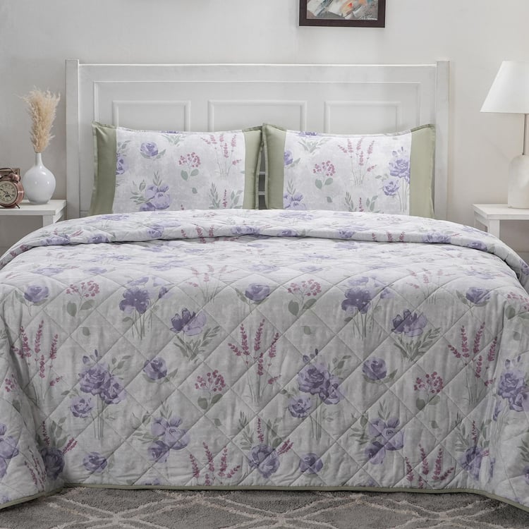 MASPAR Optimist Bloom Cotton Floral Print Double Quilt