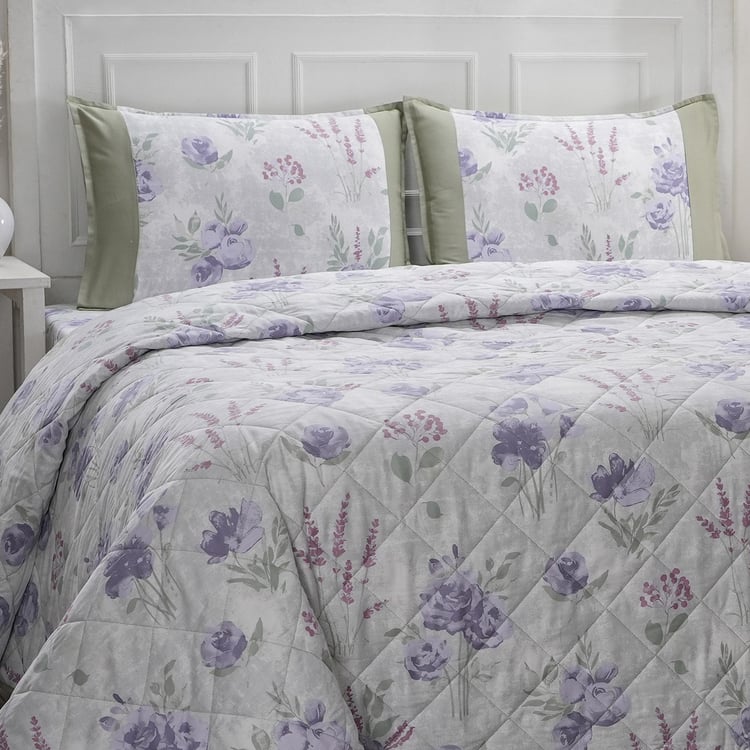 MASPAR Optimist Bloom Cotton Floral Print Double Quilt