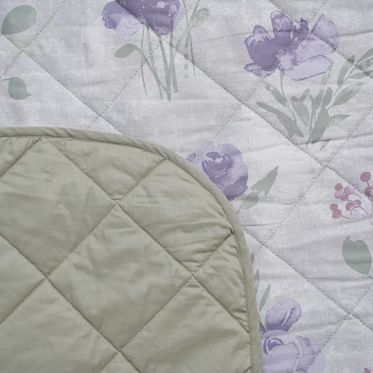 MASPAR Optimist Bloom Cotton Floral Print Double Quilt