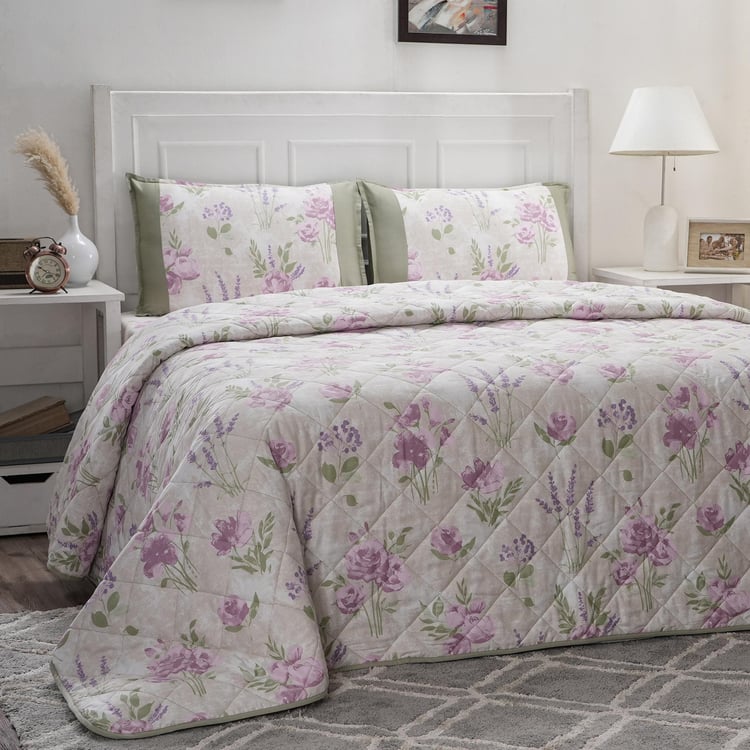 MASPAR Optimist Bloom Cotton Floral Print Double Quilt