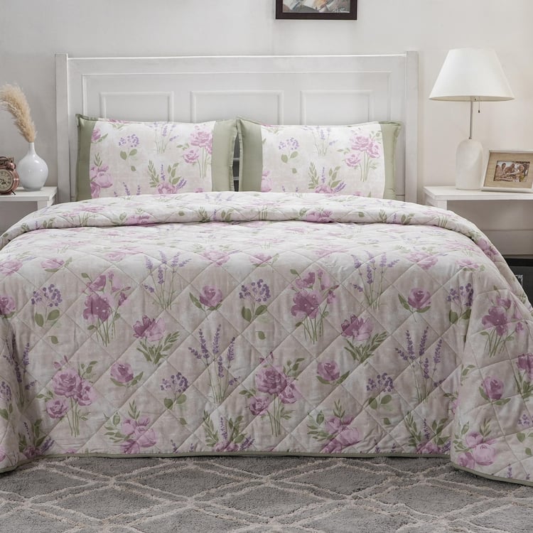 MASPAR Optimist Bloom Cotton Floral Print Double Quilt