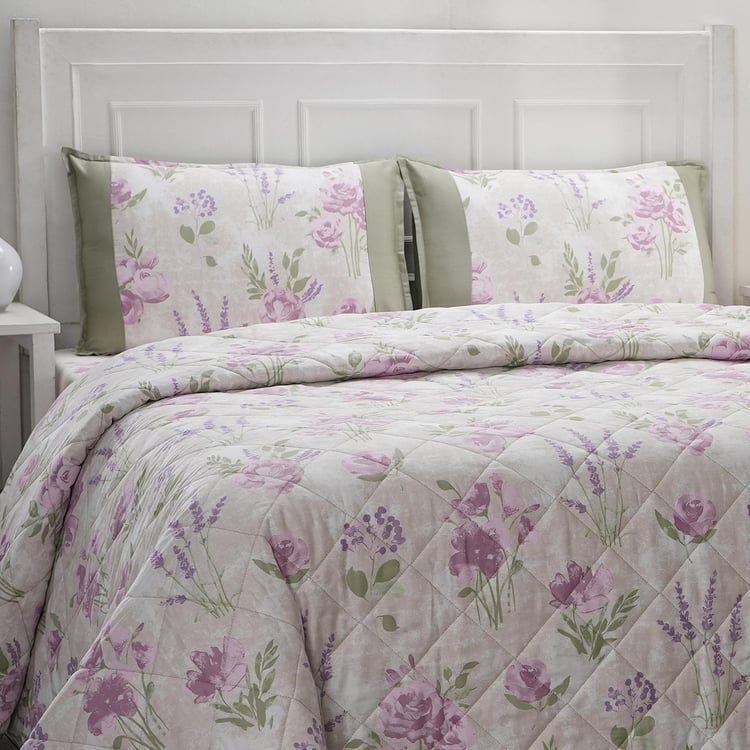 MASPAR Optimist Bloom Cotton Floral Print Double Quilt