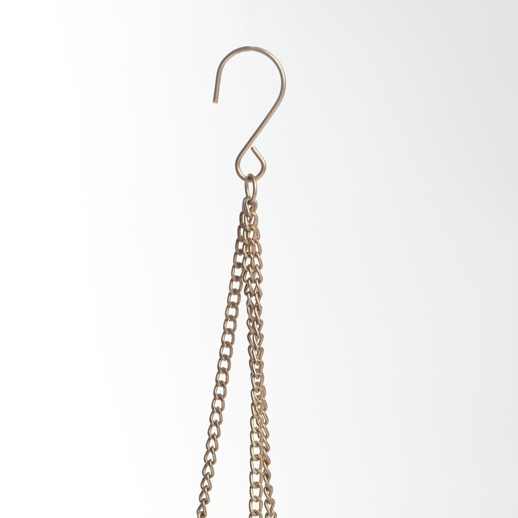 Bleam Glass and Iron Hanging T-Light Holder