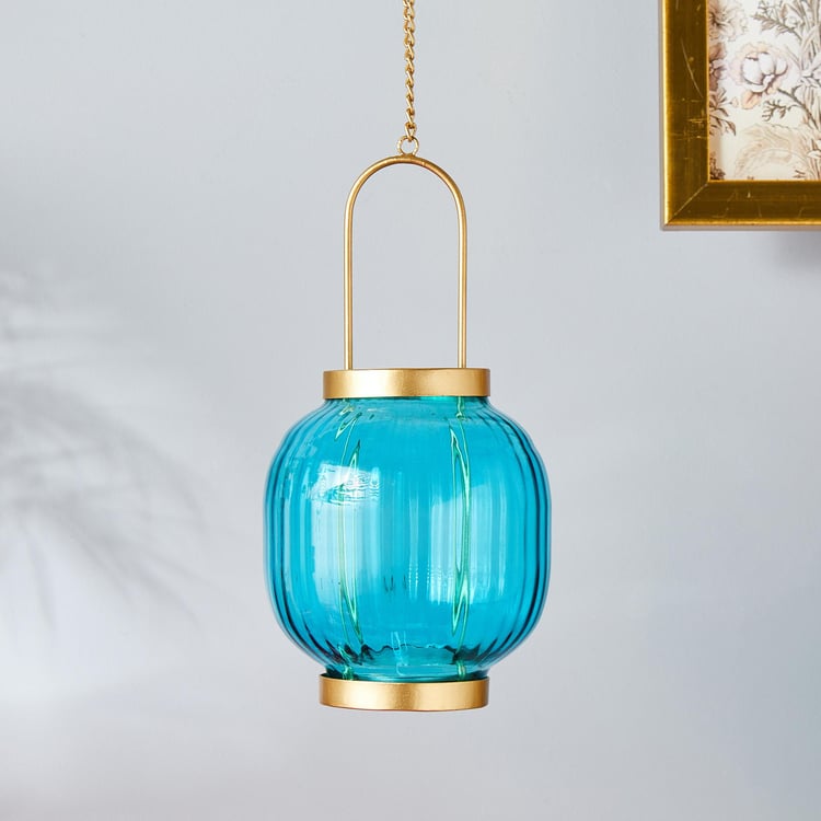 Bleam Iron and Glass Hanging T-Light Holder