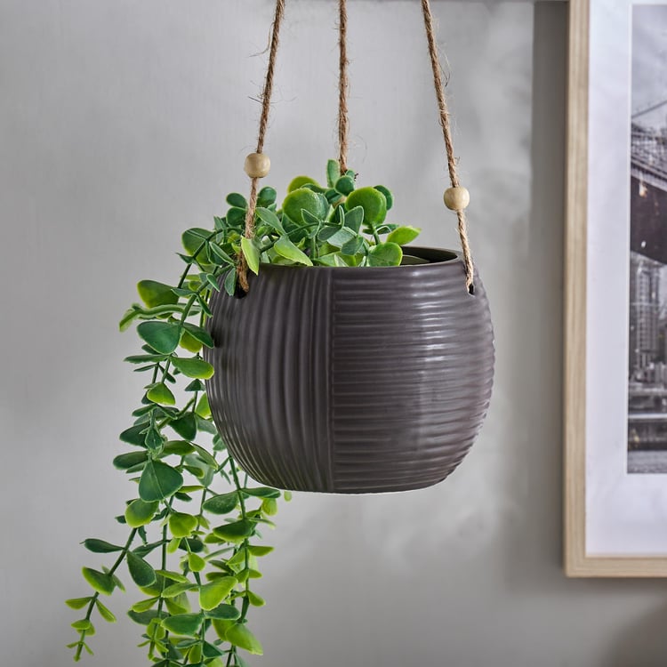 Gloria Argil Ceramic Ribbed Hanging Planter