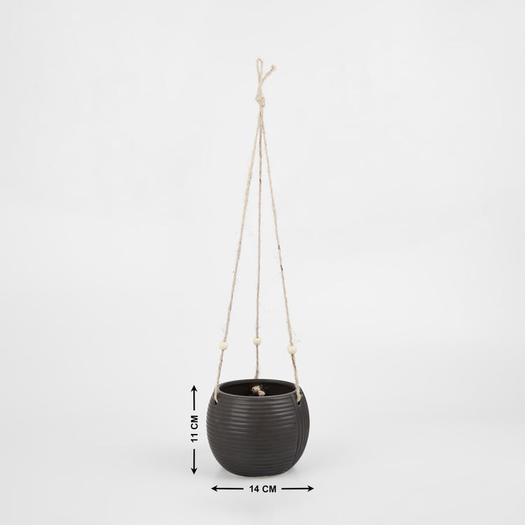 Gloria Argil Ceramic Ribbed Hanging Planter