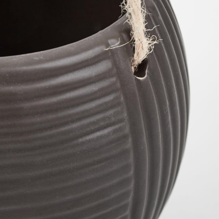 Gloria Argil Ceramic Ribbed Hanging Planter