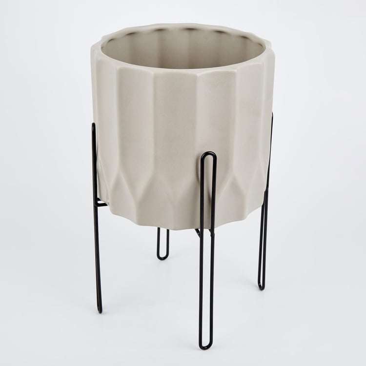 Gloria Argil Ceramic Planter with Metal Stand