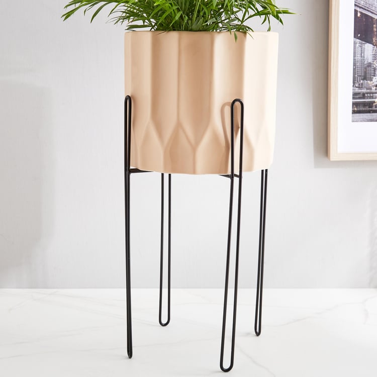 Gloria Argil Ceramic Planter with Metal Stand