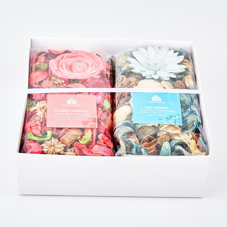 Blossom Set of 2 Floral Garden and Sea Breeze Potpourri - 140gm