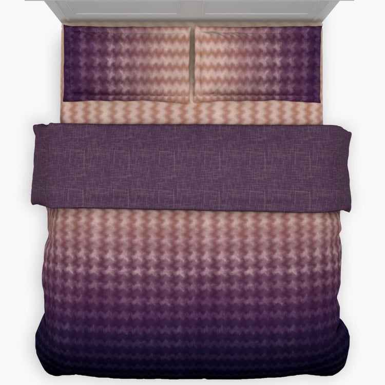 D'DECOR Esteem Ombre Cotton 4Pcs Printed Double Bed-In-A-Bag Set