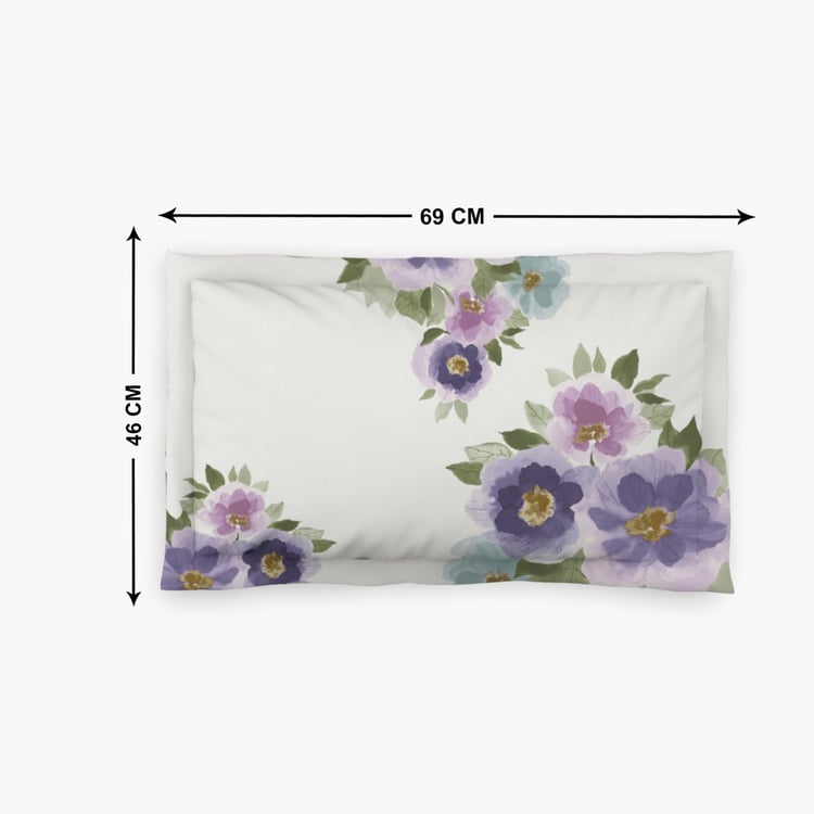 D'DECOR Cherish Cotton 4Pcs Floral Print Double Bed-In-A-Bag Set