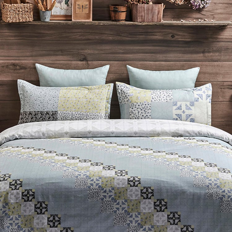 D'DECOR Countryside Cotton 4Pcs Printed Double Bed-In-A-Bag Set