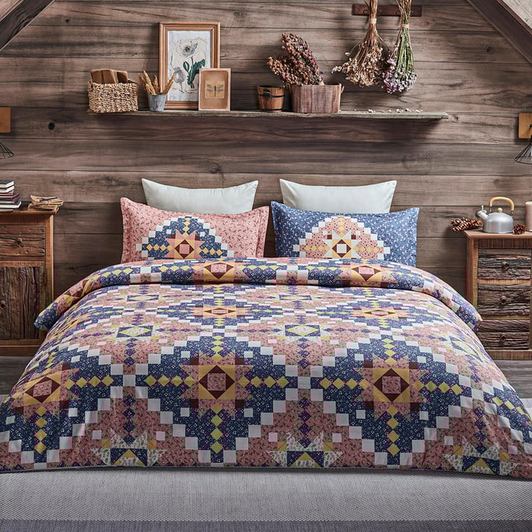 D'DECOR Countryside Cotton 136TC Printed 3Pcs Super King Bedsheet Set