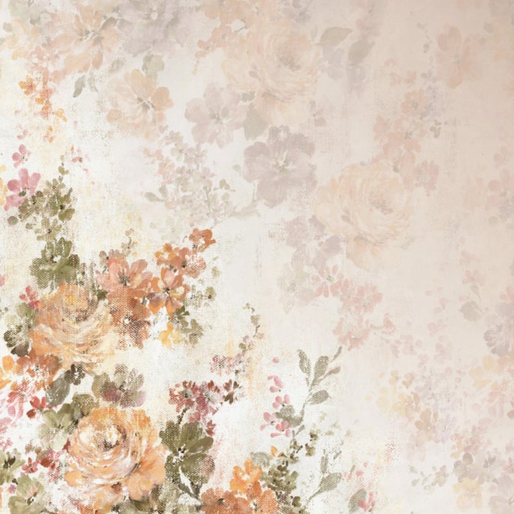 D'DECOR Platinum Cotton 400TC Floral Print 5Pcs Super King Bedsheet Set