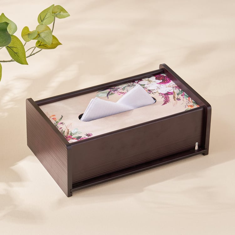 Gracie Florista Wooden Tissue Holder - 23x18x8cm