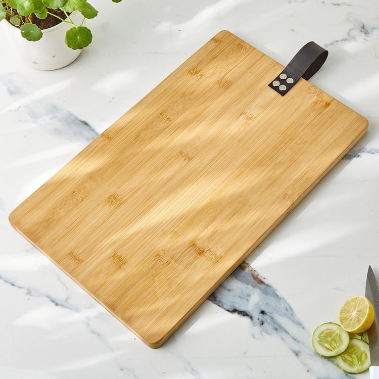 Chef Special Bamboo Chopping Board  with Leather Handle