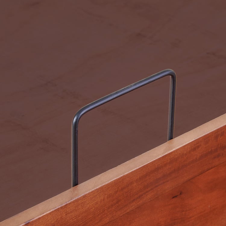 Dastkari Samrat Mango Wood King Bed with Hydraulic Storage - Brown