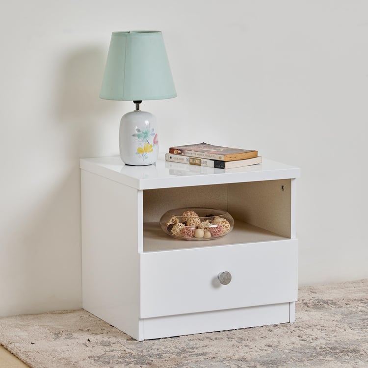 Buy Alps Bed Side Table With Drawer - White from Home Centre at just ...