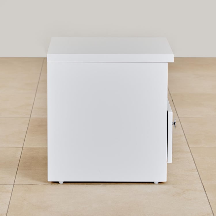 Alps Bed Side Table With Drawer - White