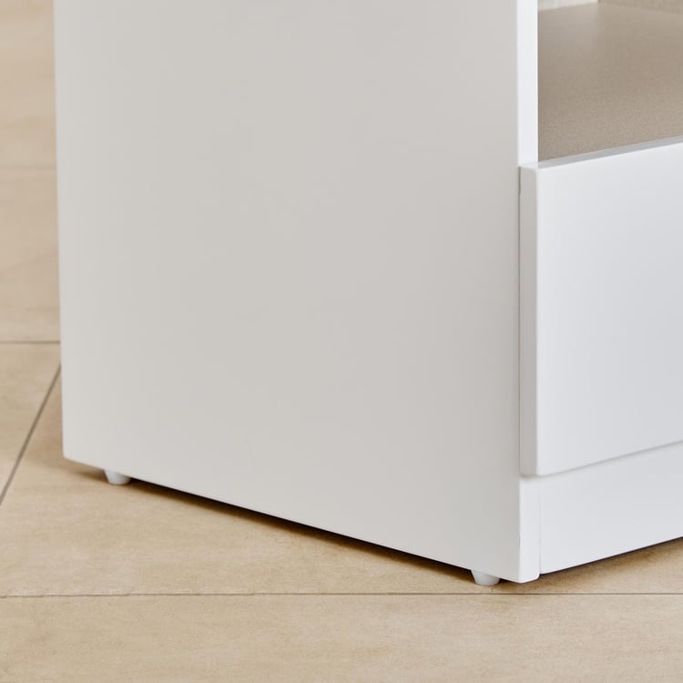 Alps Bed Side Table With Drawer - White