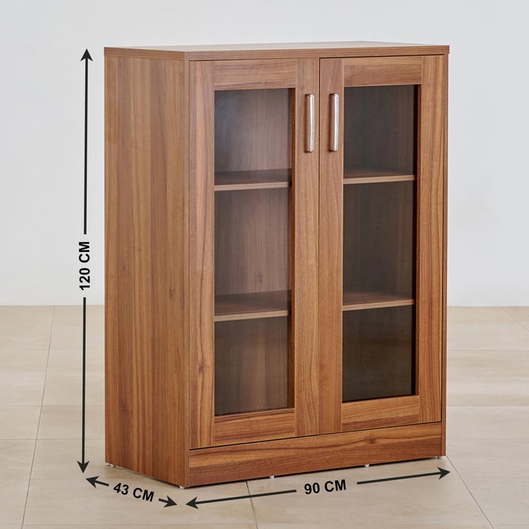 Quadro 2-Door Book Cabinet - Brown