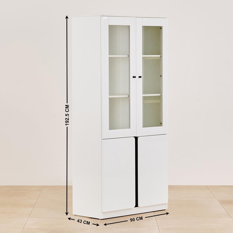 Polaris 4-Door Book Cabinet - White