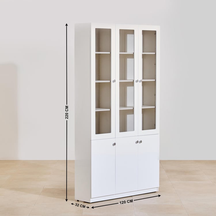 Alps 3-Door Book Cabinet - White