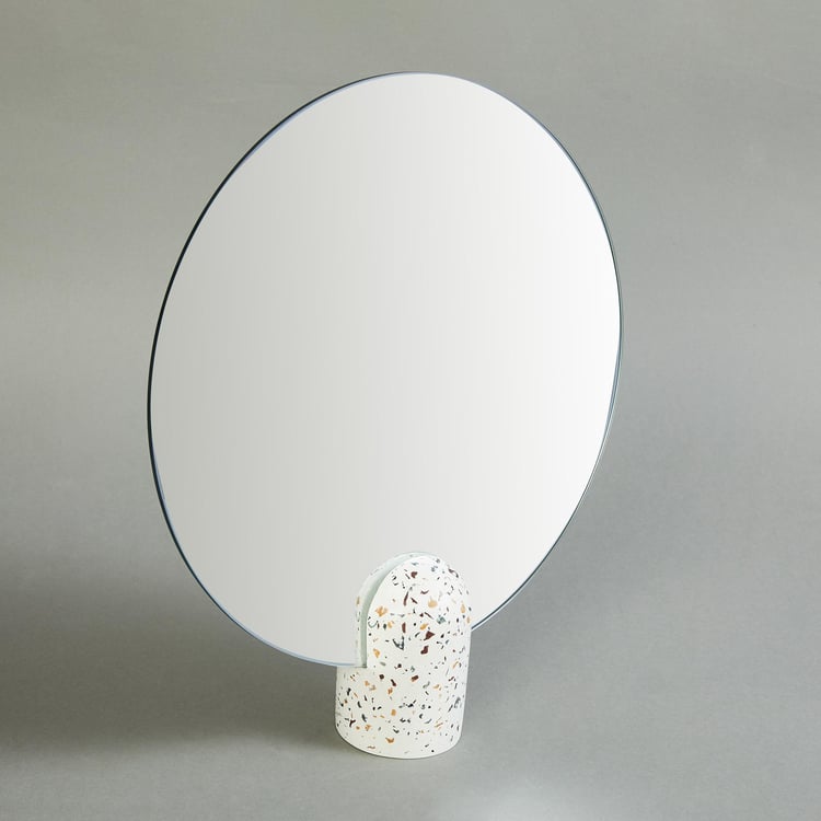 Terra Round Decorative Table Top Mirror - 25x28cm