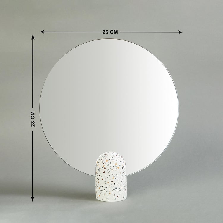 Terra Round Decorative Table Top Mirror - 25x28cm