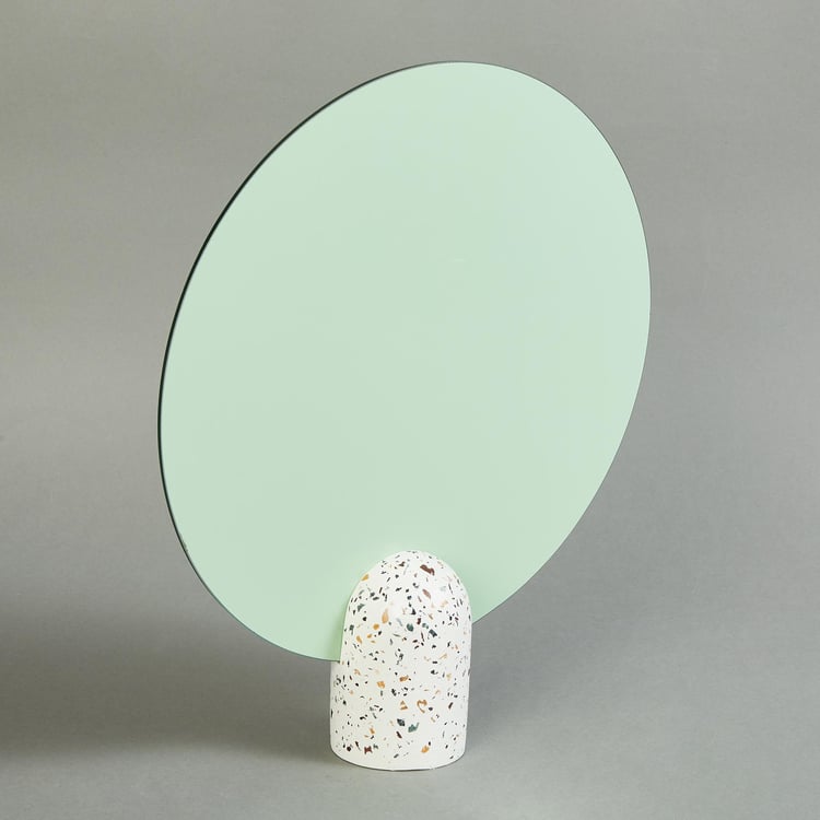 Terra Round Decorative Table Top Mirror - 25x28cm
